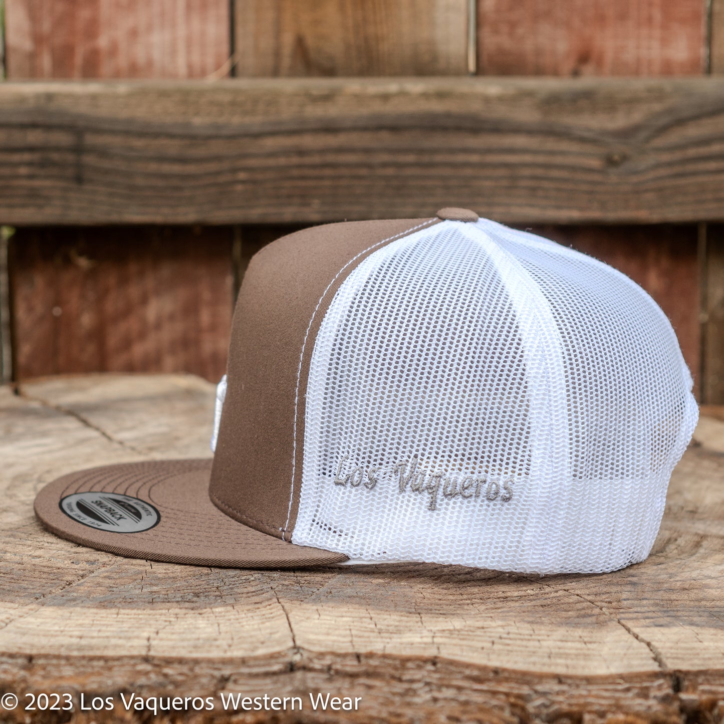 Los Vaqueros LV Logo Snapback Brown/White