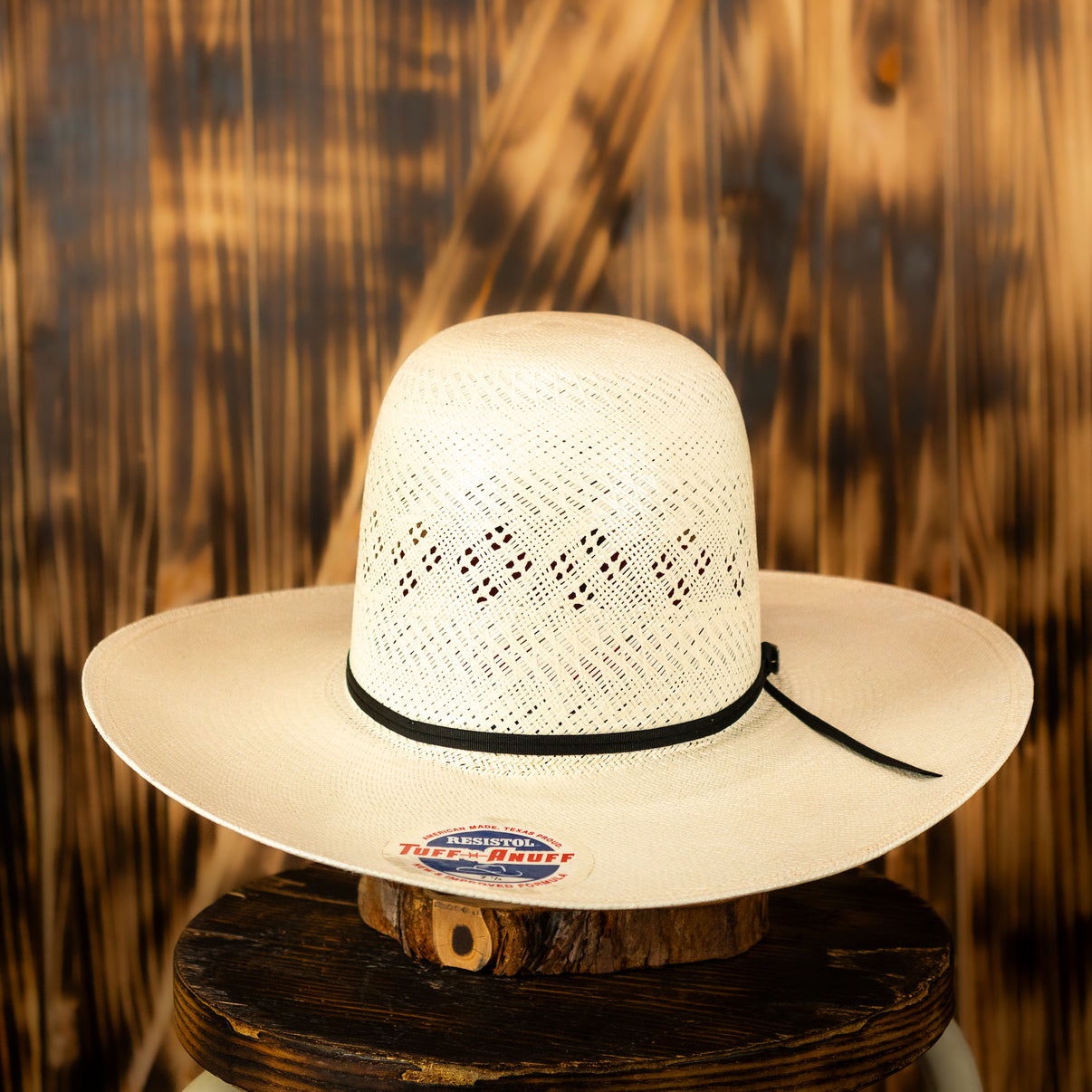 Chapeau Western Resistol Paille Vinyle Fille - Grand 7 - Bandeau Perles Cuir