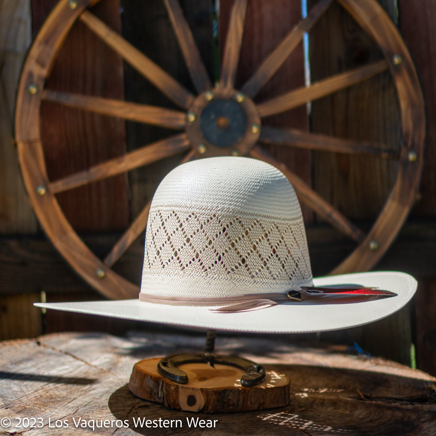 Valtierra Straw Hat Regular Crown Ace Spades Tan/White