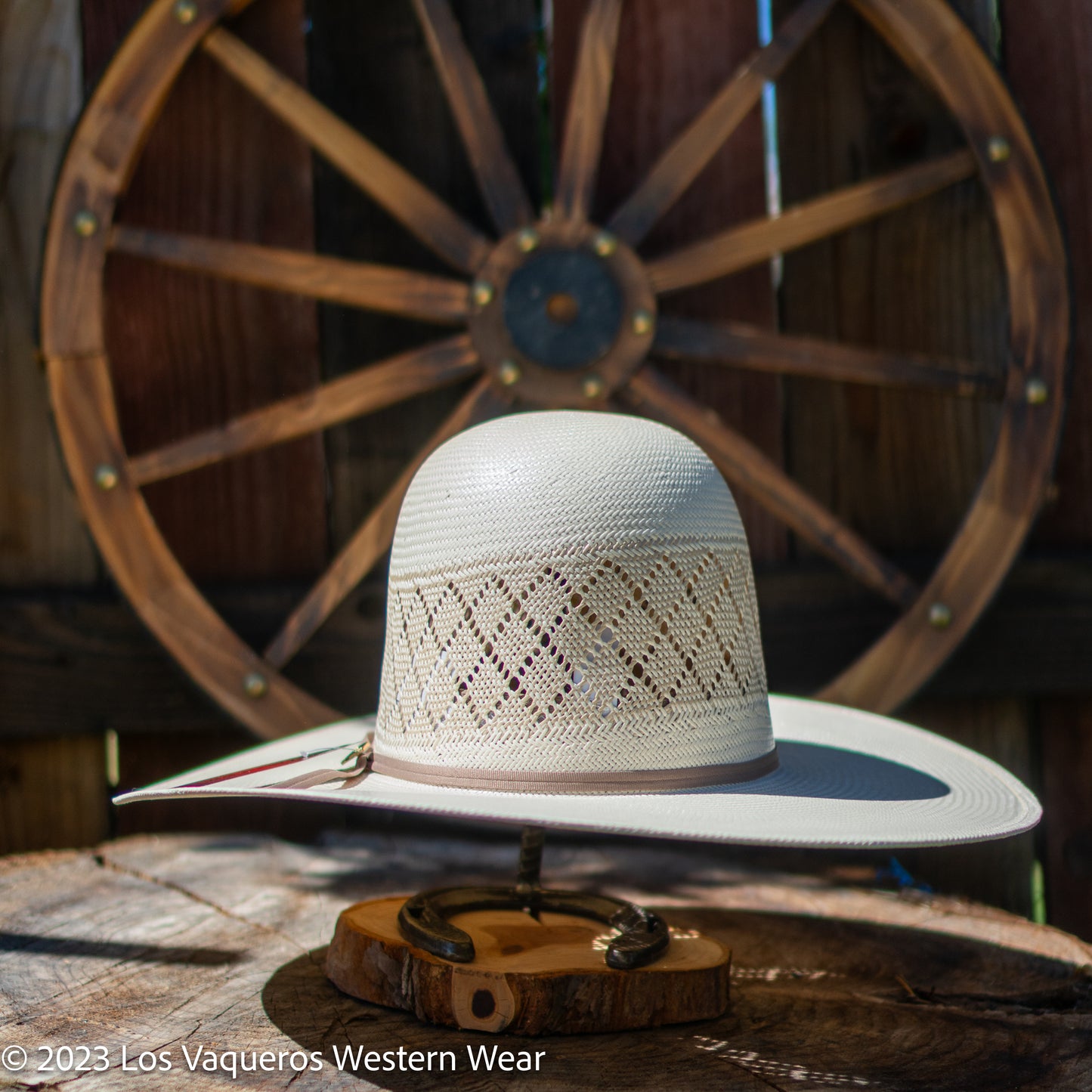 Valtierra Straw Hat Regular Crown Ace Spades Tan/White