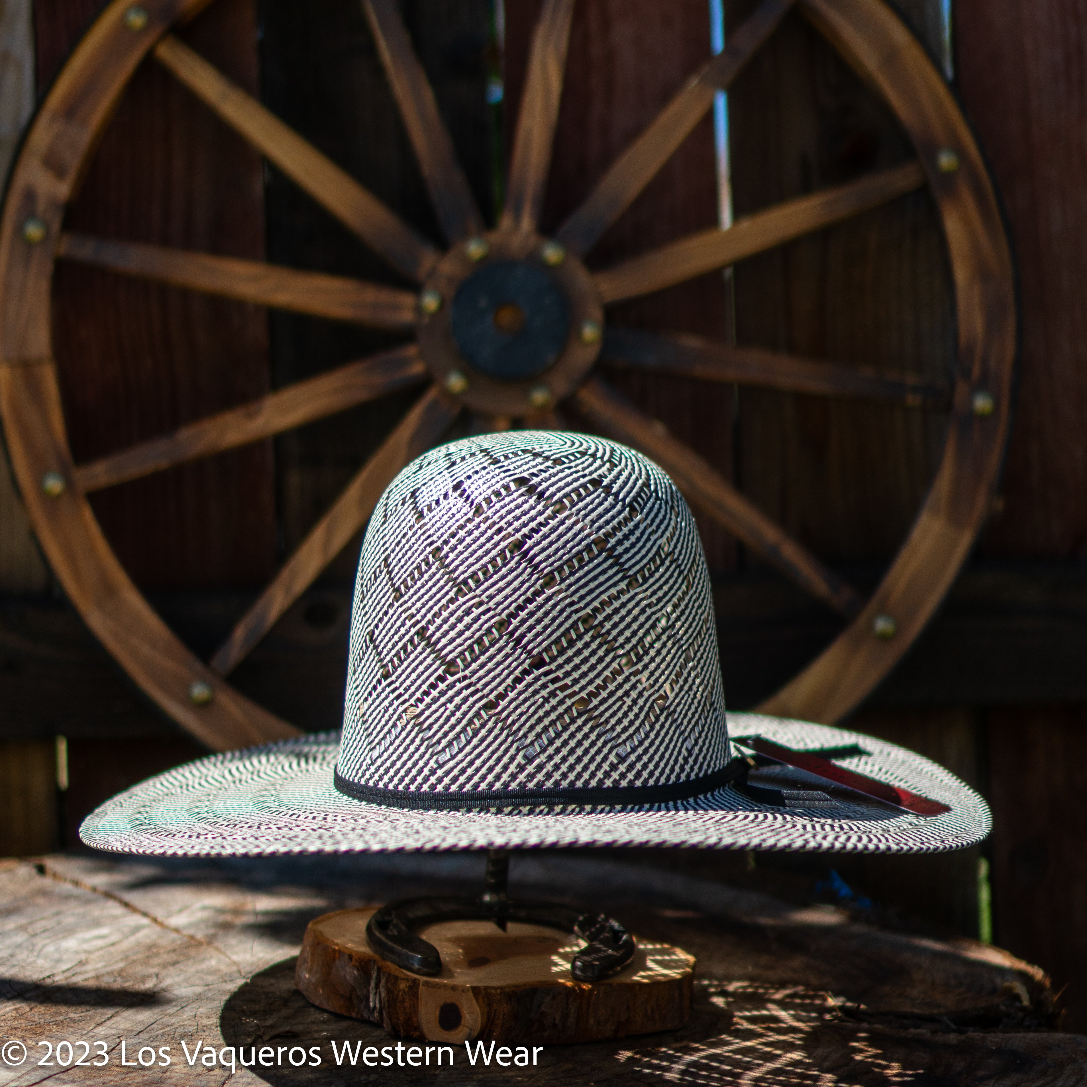 Valtierra Straw Hat Regular Crown Patchwork Black – Los Vaqueros ...
