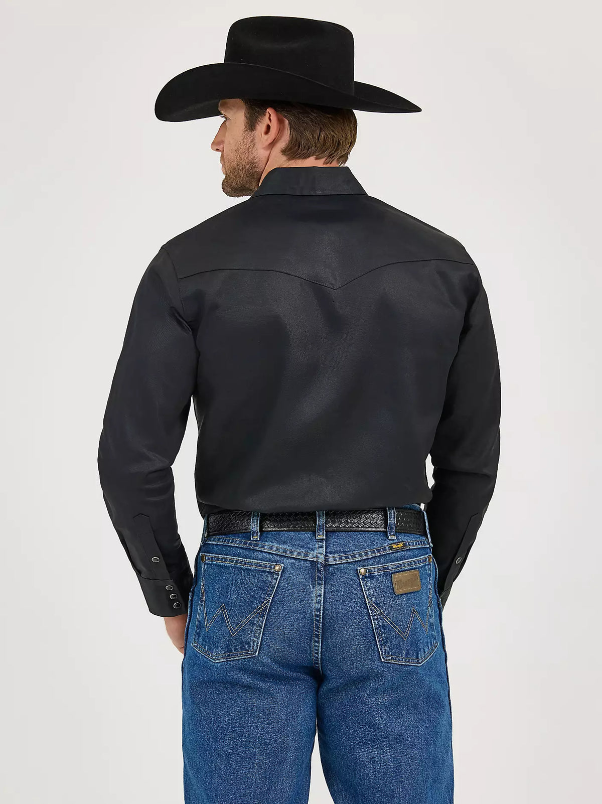 Wrangler Mens Cowboy Cut® Firm Finish Twill Western Snap Work Shirt