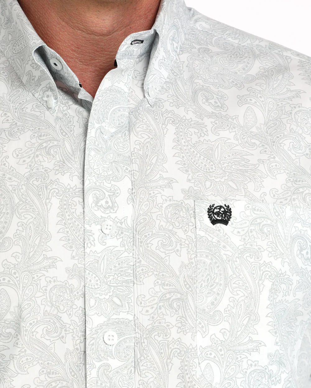 Cinch Men's Classic Fit Long Sleeve Button-Down Western Shirt White