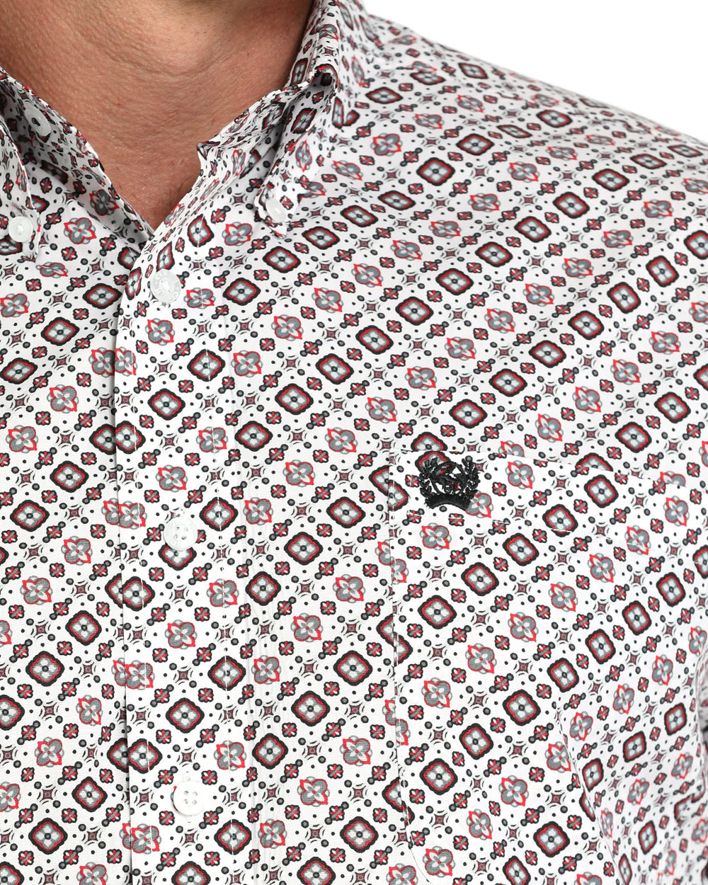 Cinch Men's Classic Fit Long Sleeve Button-Down Western Shirt White