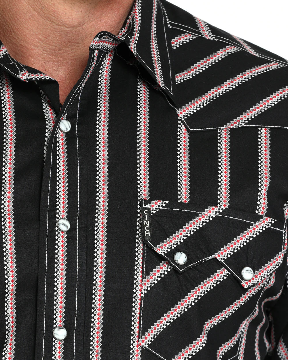 Cinch Men’s Modern Fit Long Sleeve Snap Front Western Shirt Black