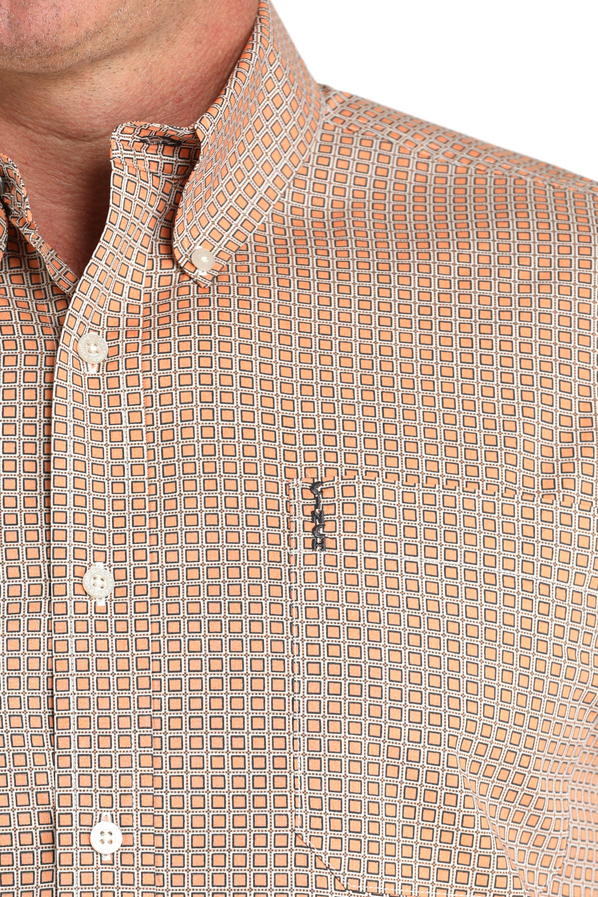 Cinch Men's Modern Fit Long Sleeve Shirt In Coral