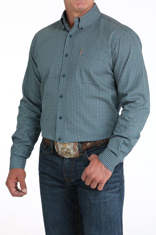 Cinch Men's Modern Fit Long Sleeve Shirt In Teal