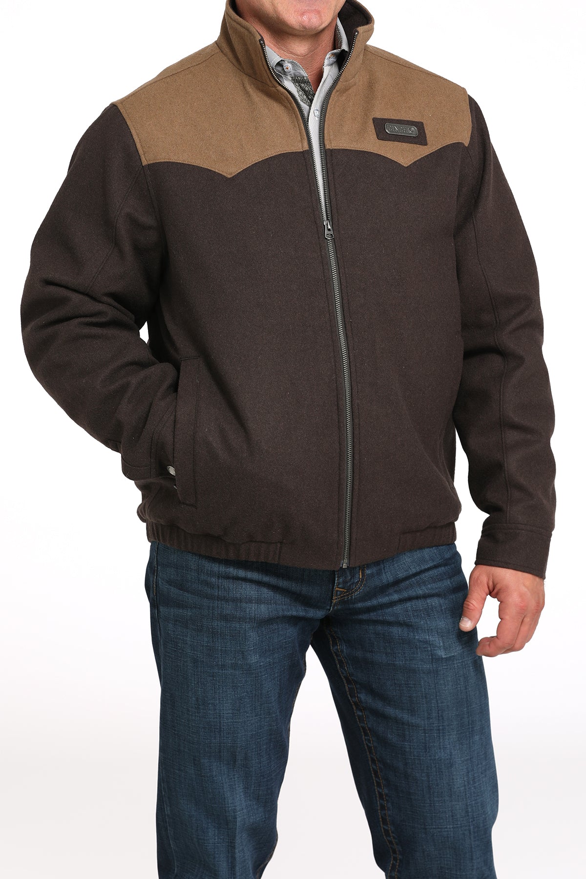 Cinch Men's Concealed Carry Wooly  Blanket Lined Jacket Brown