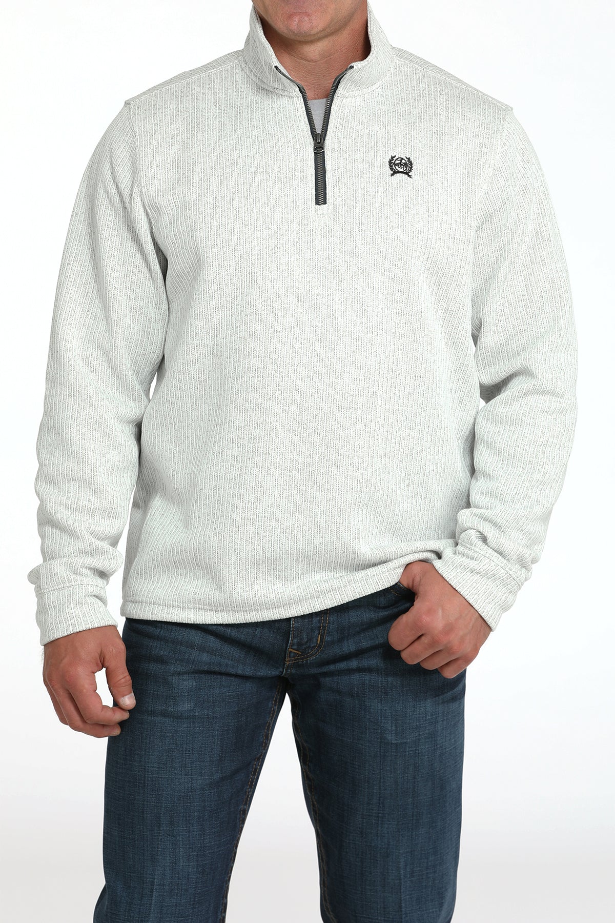 Cinch Mens 1/4 Zip Sweater Gray