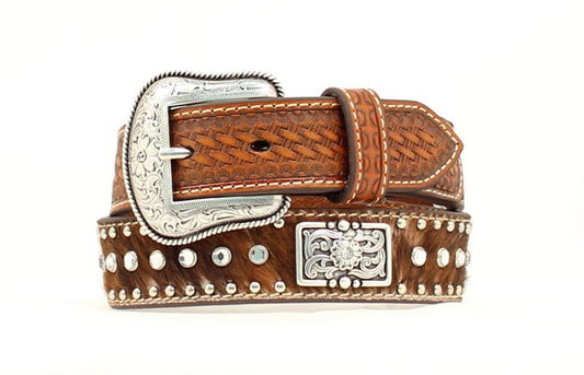 Nocona Boys Calfhair Belt Brown