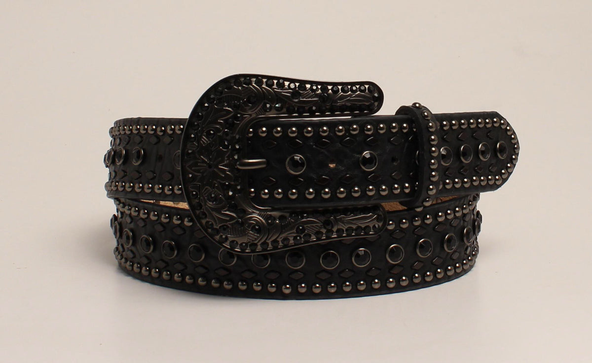 Nocona Ladies Faux Snake Belt Black