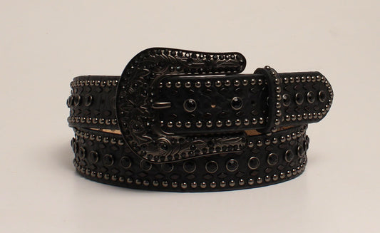 Nocona Ladies Faux Snake Belt Black
