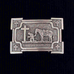 Nocona Mens Buckle Antique Silver