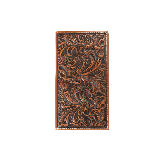 Nocona Rodeo Wallet Floral Embossed Medium Brown