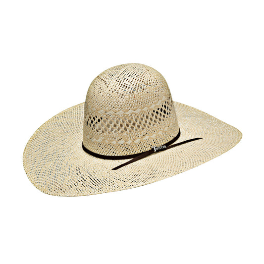 Twister Straw Hat Regular Crown Jute Tan White