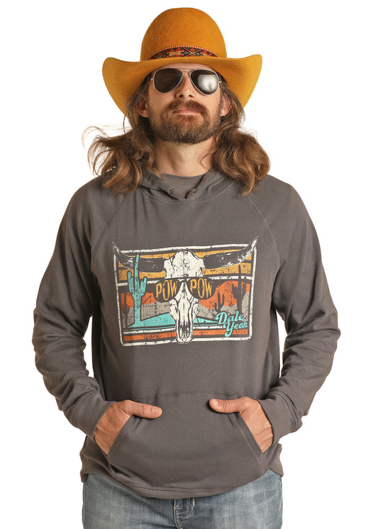 Rock & Roll Denim Men's Dale Brisby Graphic Hoodie Charcoal