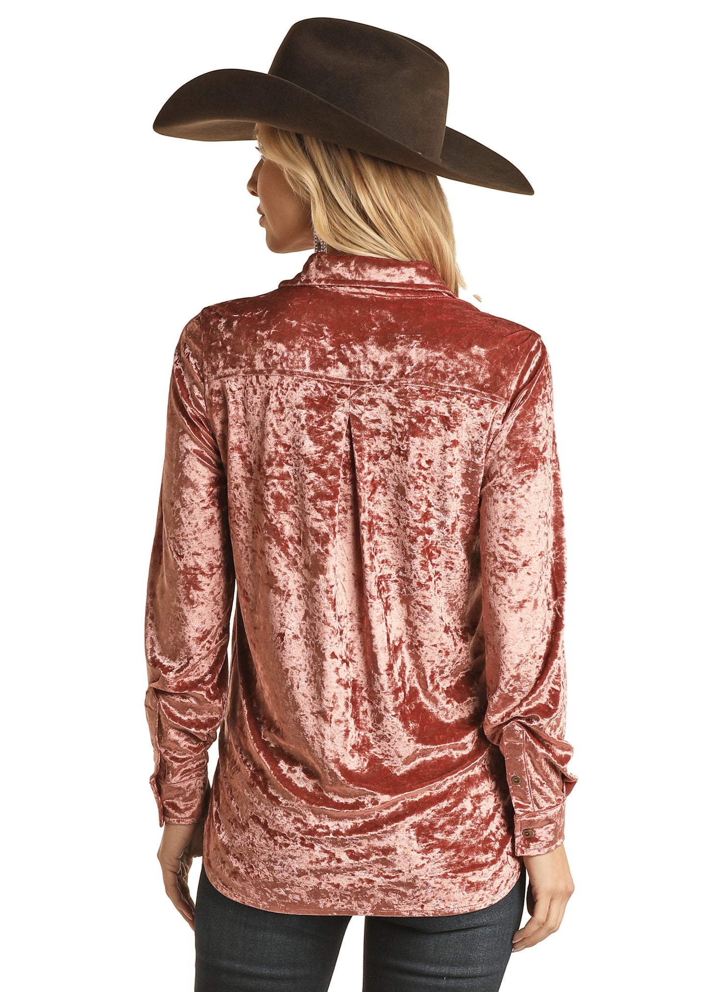 Rock & Roll Cowgirl Women's Velvet Shirt Rose
