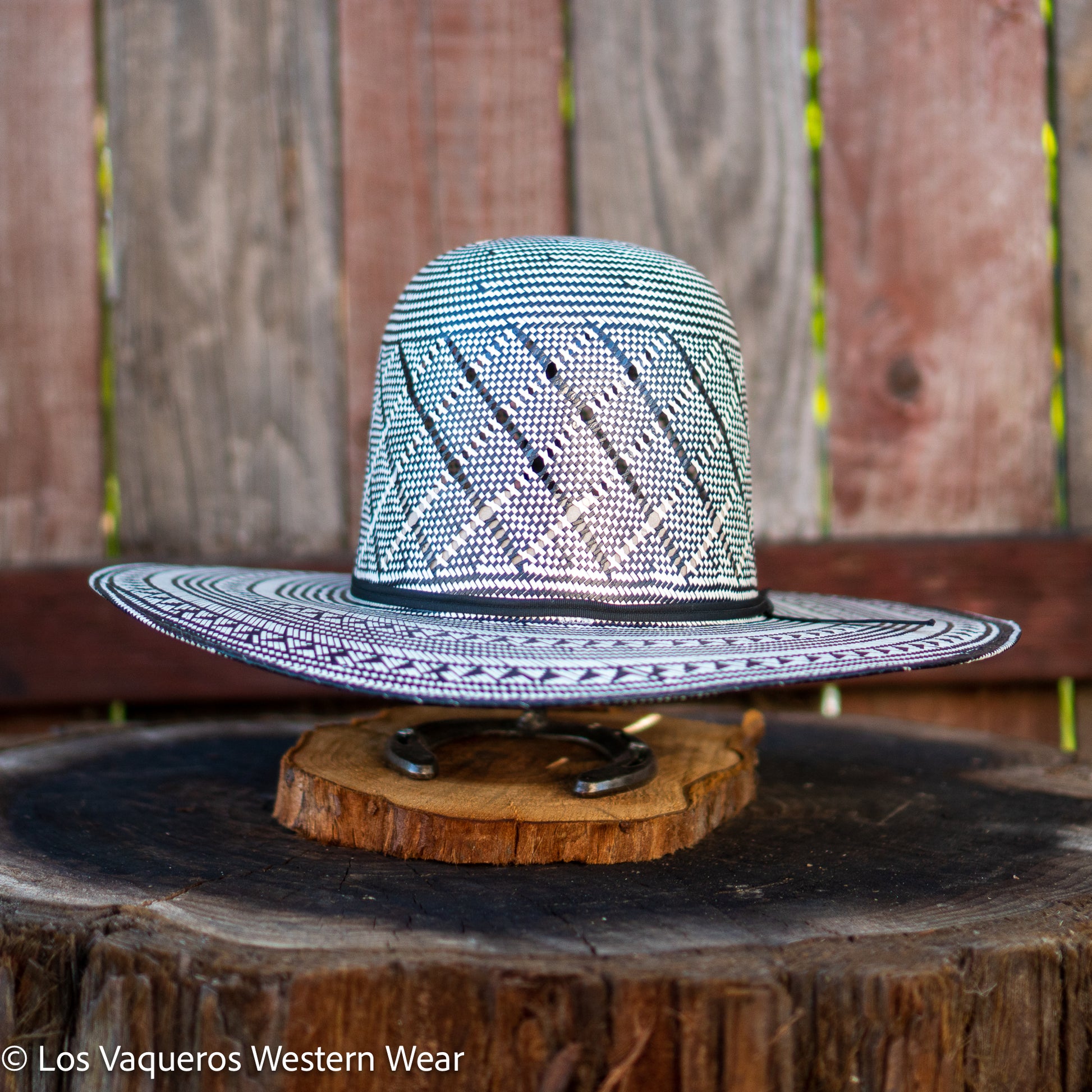 Rodeo King Thunder Straw Hat Regular Crown Black/White – Los