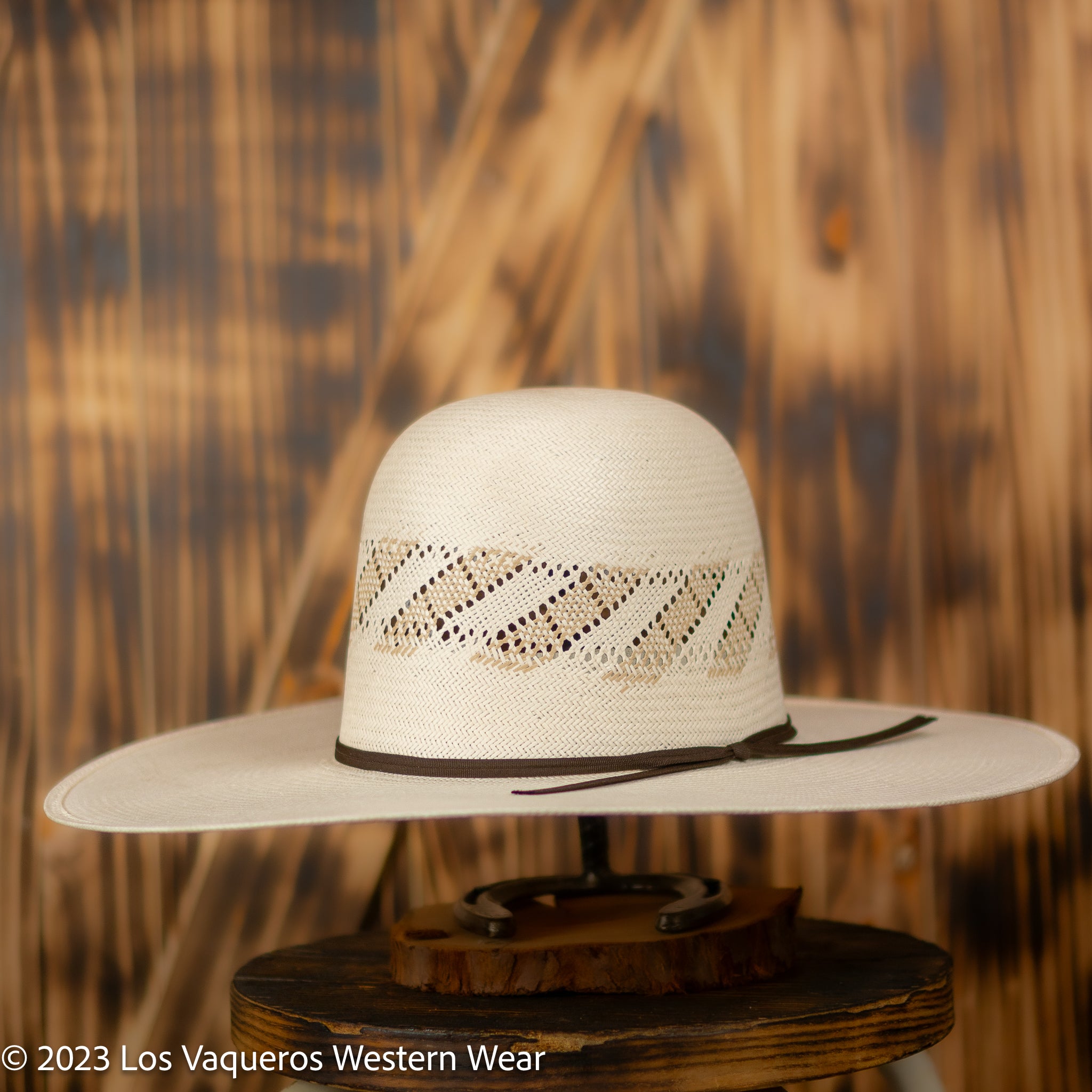 Rodeo King The Wind Straw Hat Regular Crown White Brown – Los Vaqueros ...