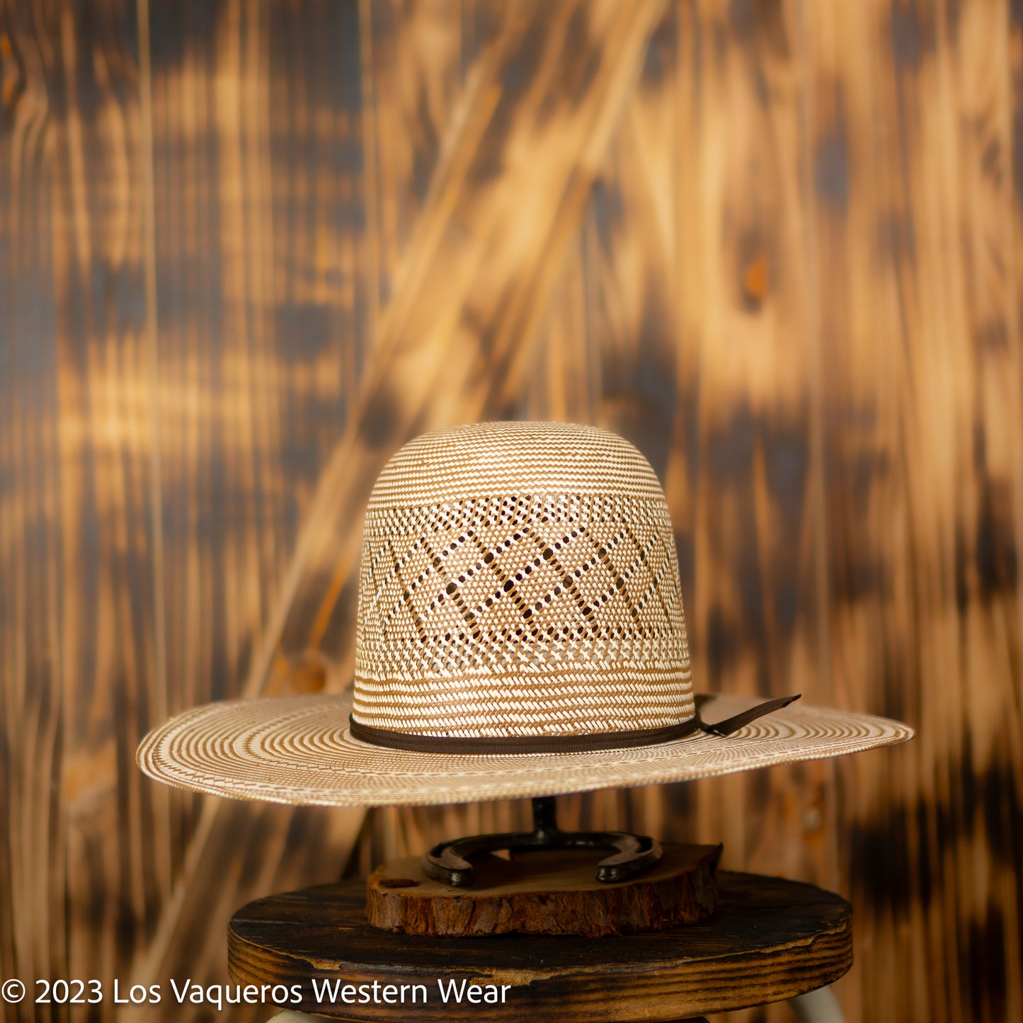 Rodeo King  Dusty Straw Hat Regular Crown Brown White