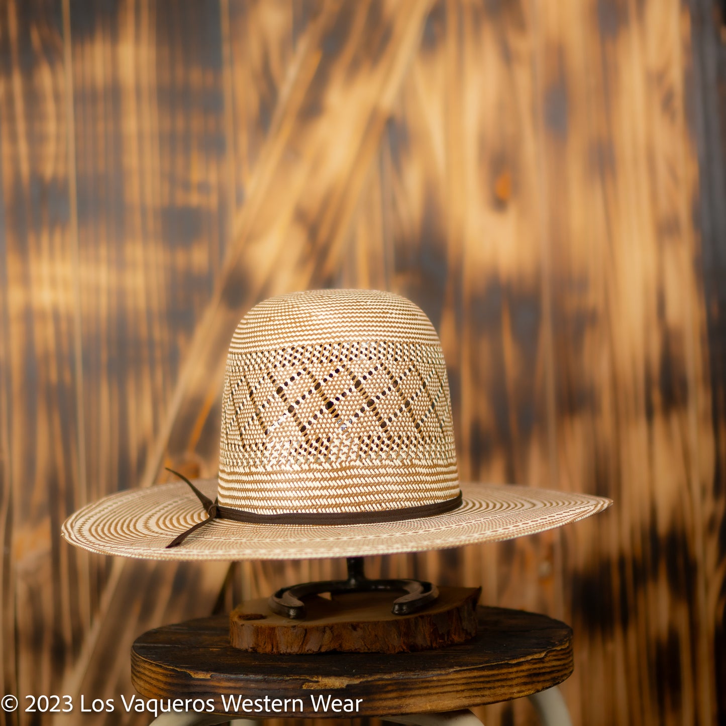 Rodeo King  Dusty Straw Hat Regular Crown Brown White