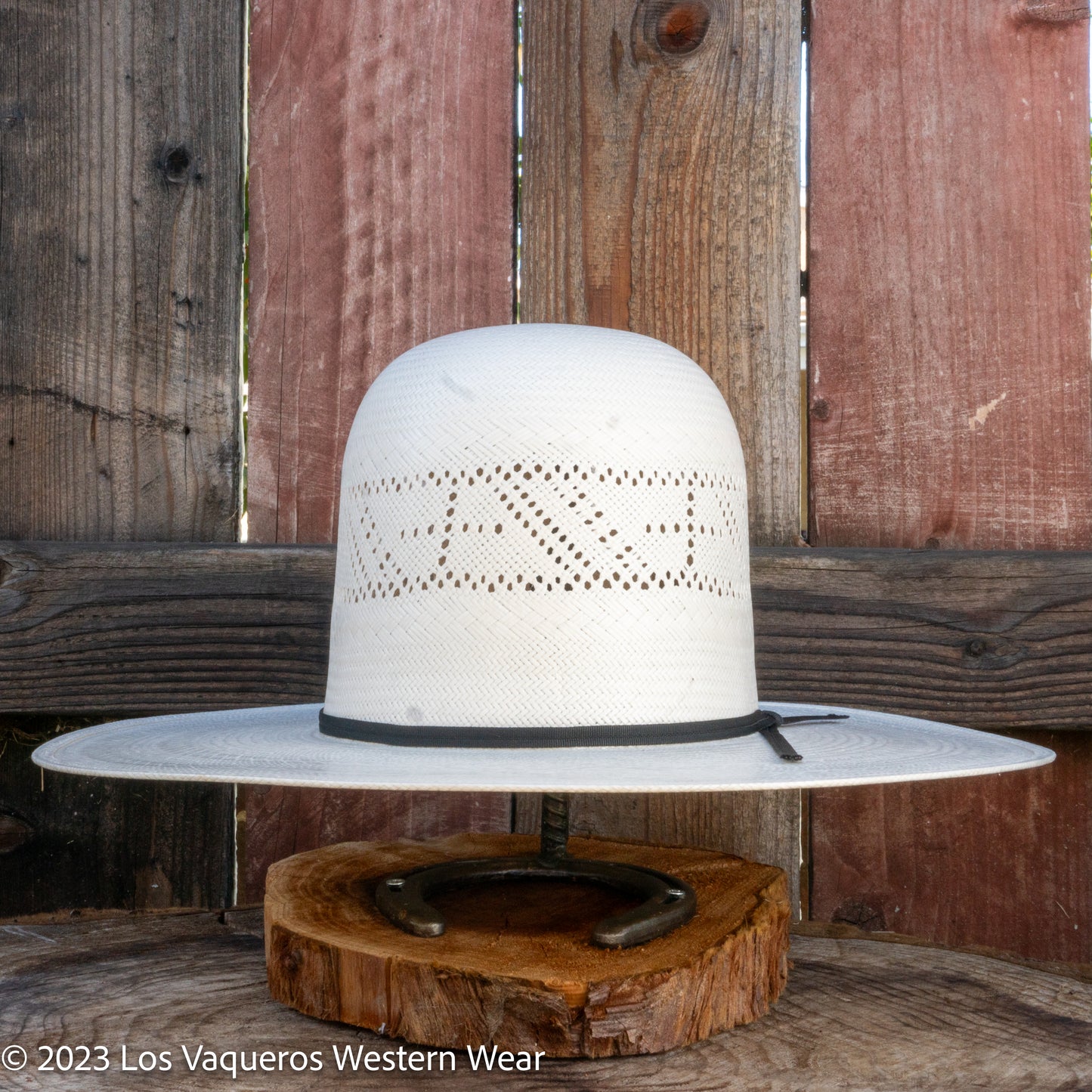 Rodeo King  Cross Straw Hat Regular Crown White