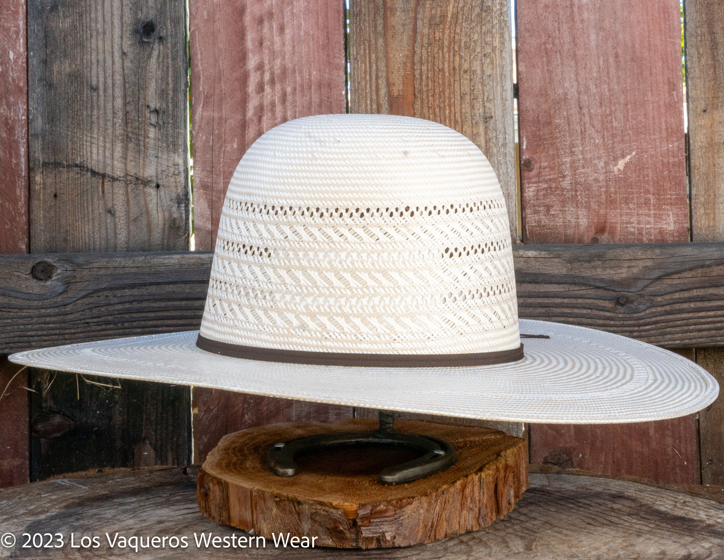 Rodeo King  Triple Time Straw Hat Regular Crown Tan White