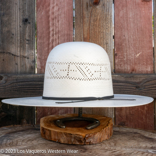 Rodeo King  Cross Straw Hat Regular Crown White