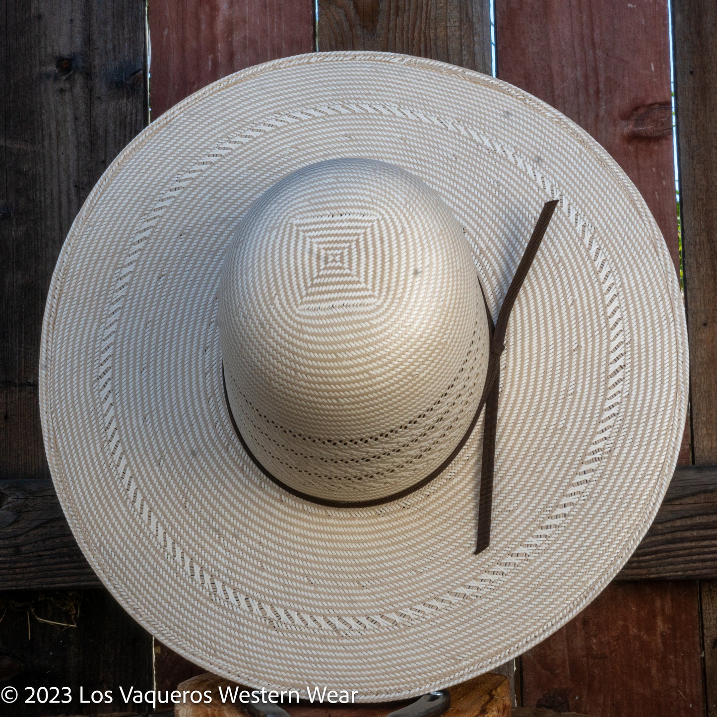 Rodeo King  Triple Time Straw Hat Regular Crown Tan White