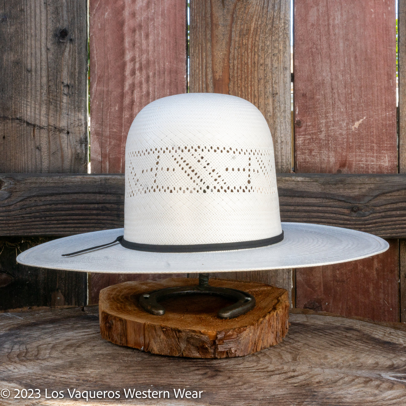 Rodeo King Cross Straw Hat Regular Crown White Los Vaqueros Western Wear