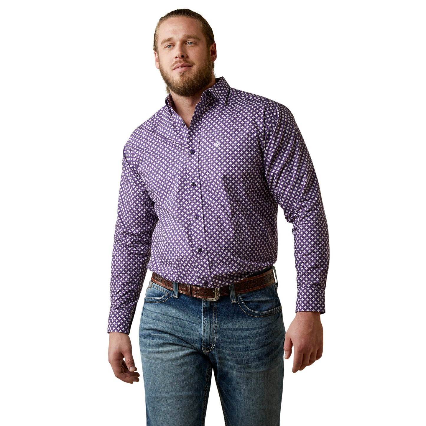 Ariat Men's Misael Classic Fit Shirt Purple