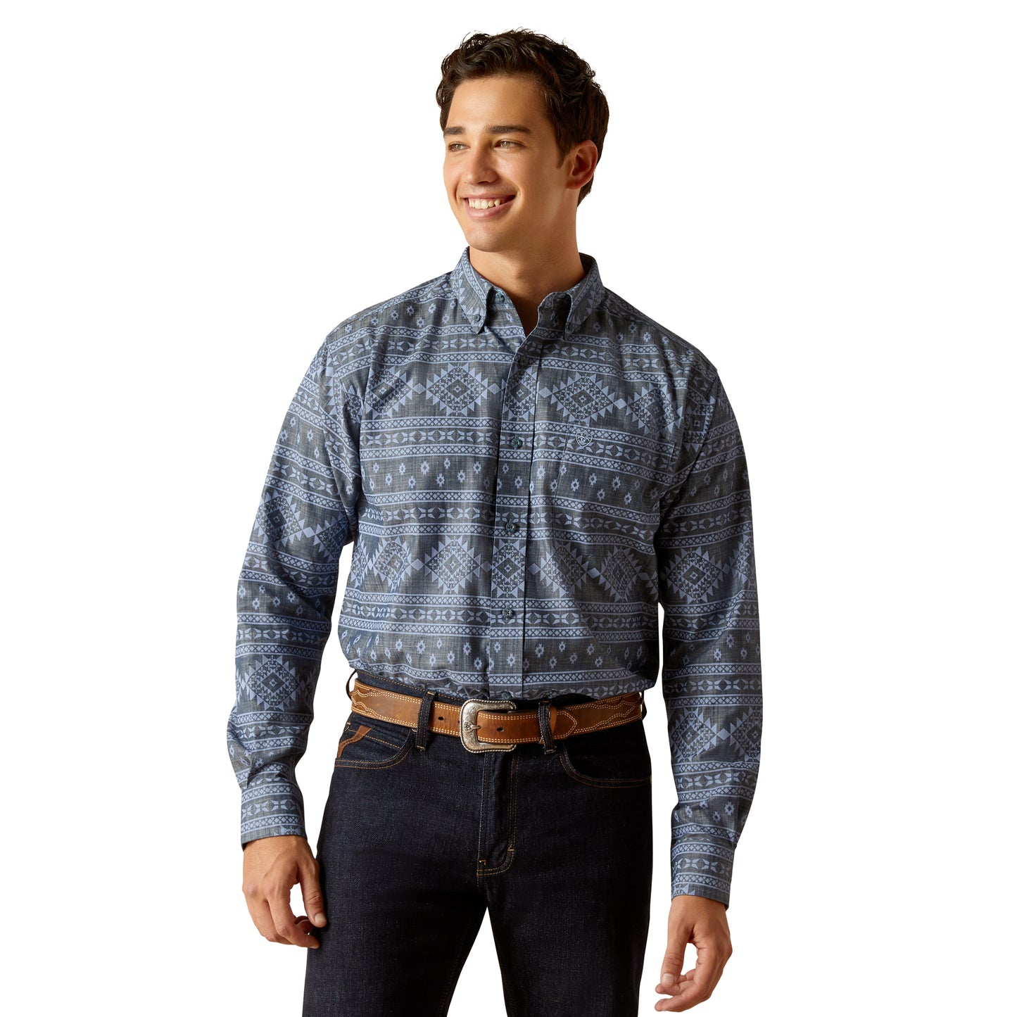 Ariat Men's Eddie Classic Fit Shirt Navy