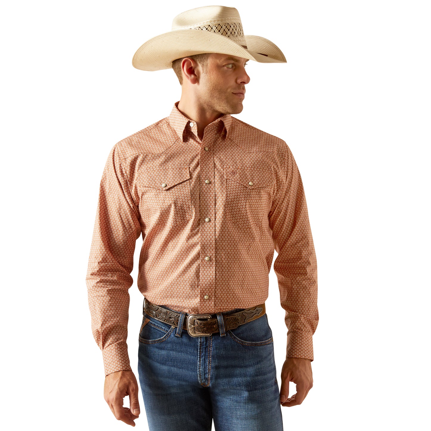 Ariat Men's Easton Classic Fit Shirt Coral