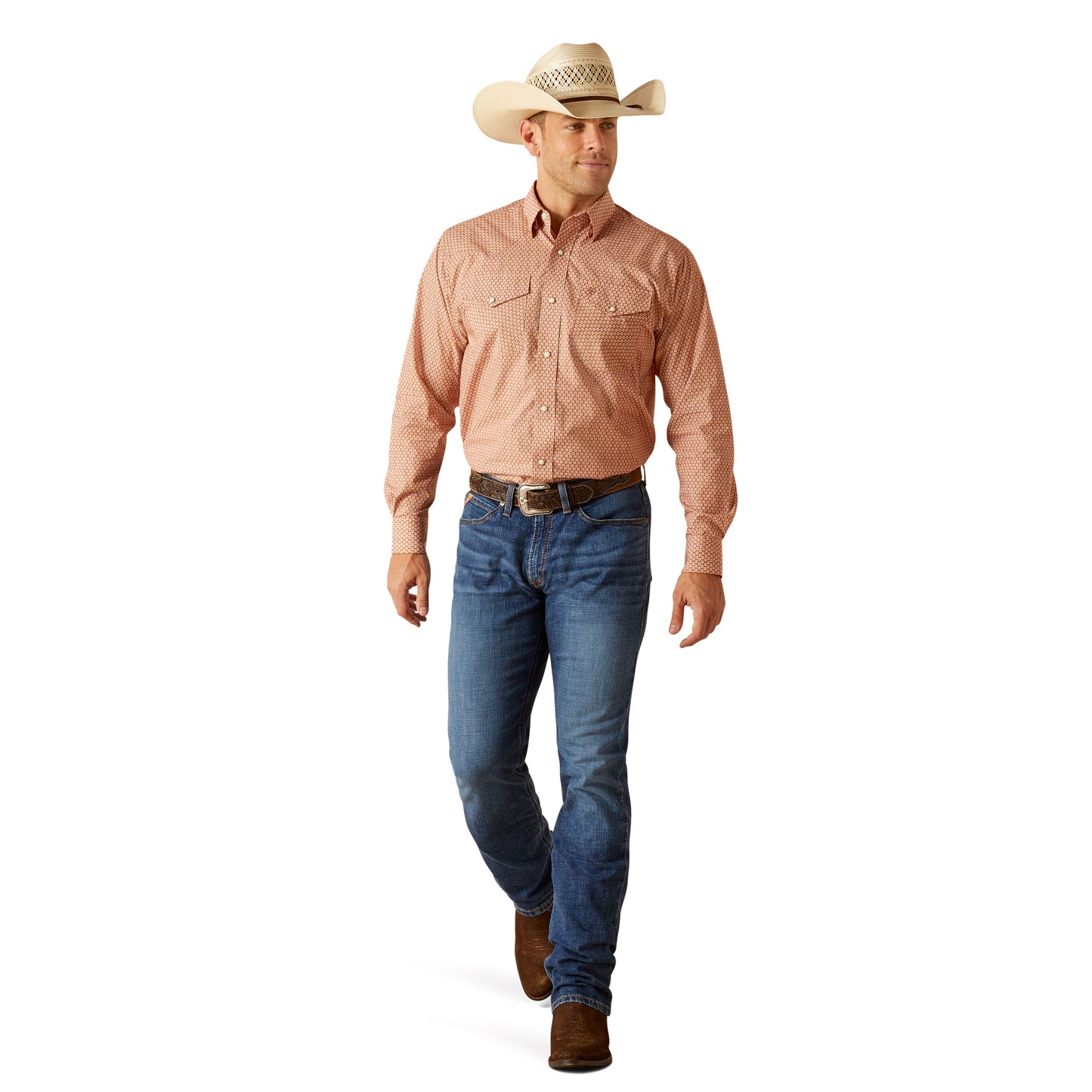 Ariat Men's Easton Classic Fit Shirt Coral