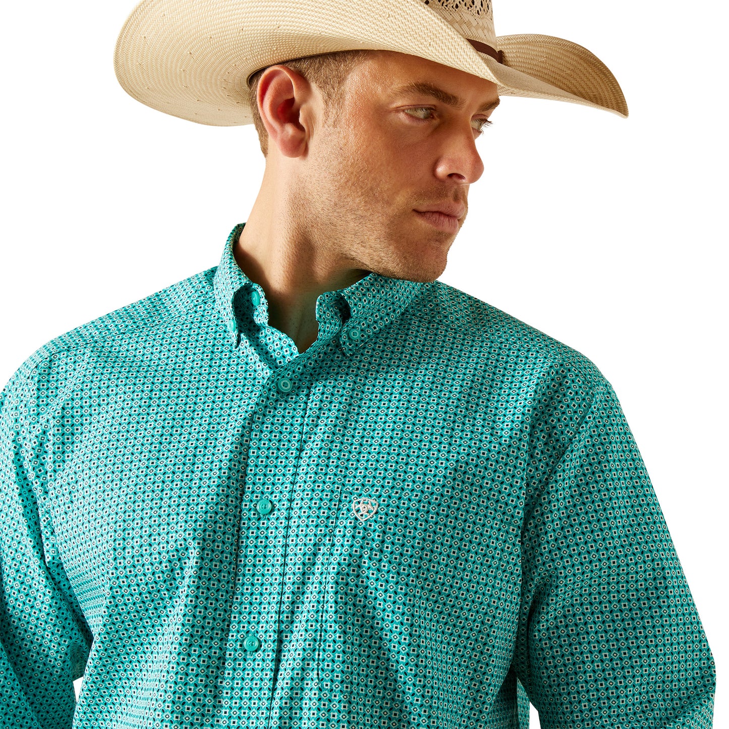 Ariat Men's Jaylin Classic Fit Shirt Turquoise