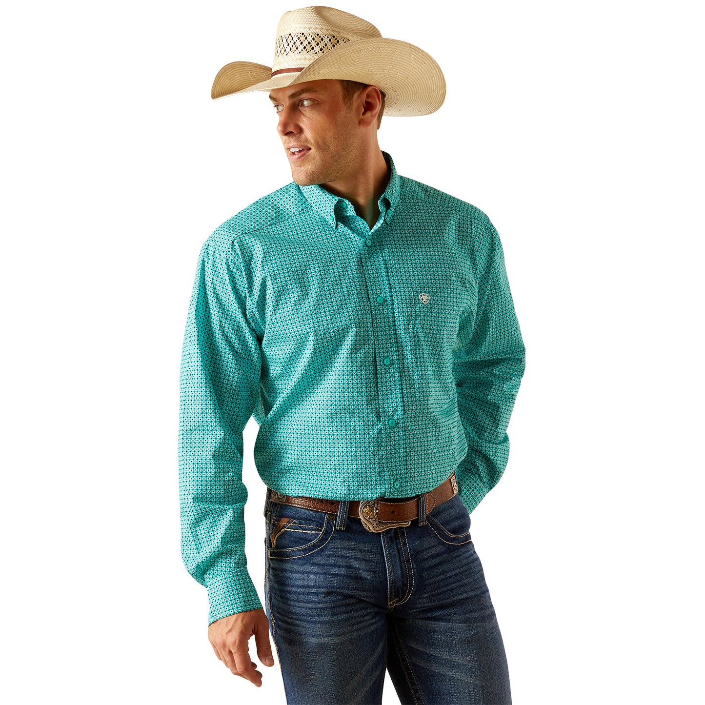 Ariat Men's Jaylin Classic Fit Shirt Turquoise