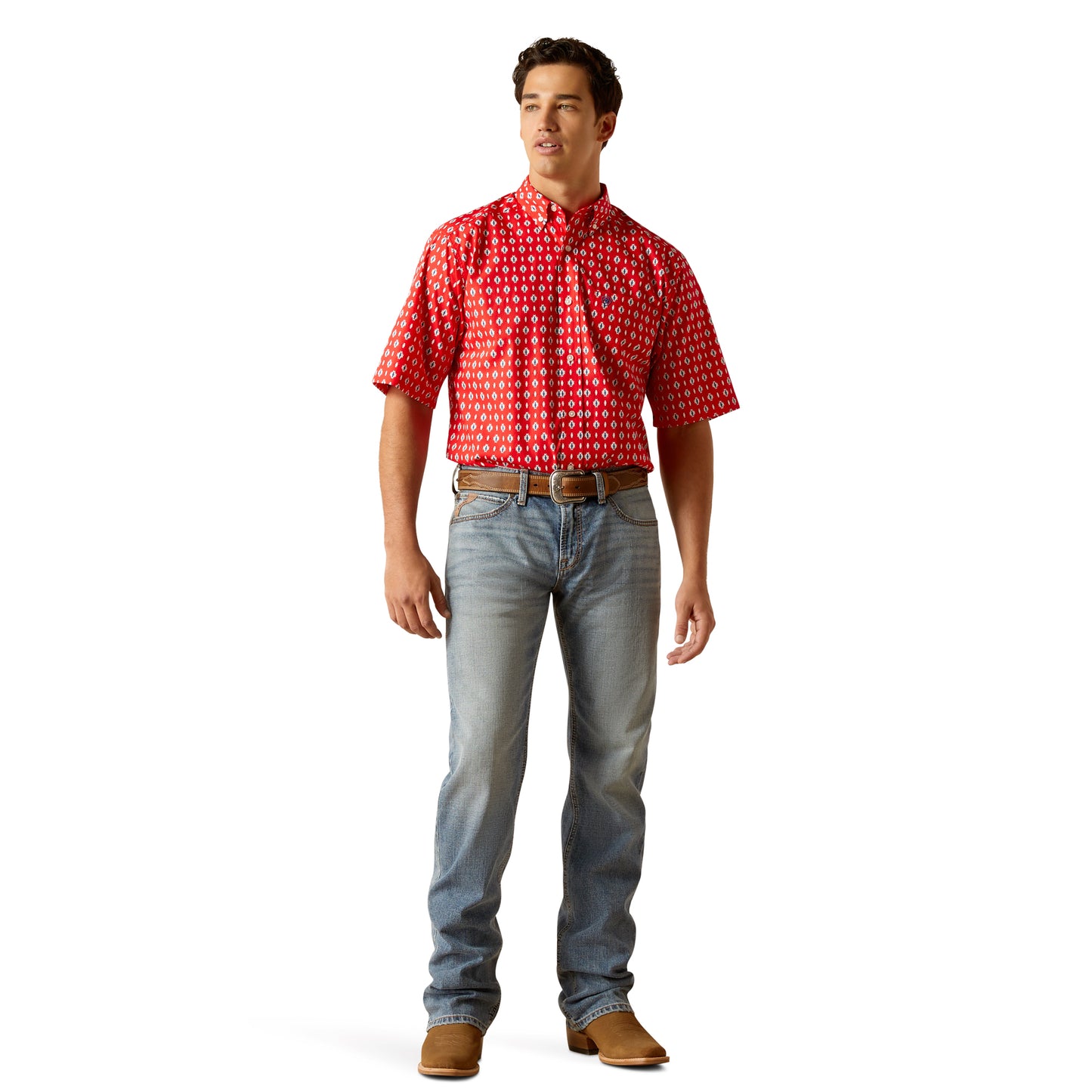 Ariat Men's Decker Classic Fit Shirt Beacon Red