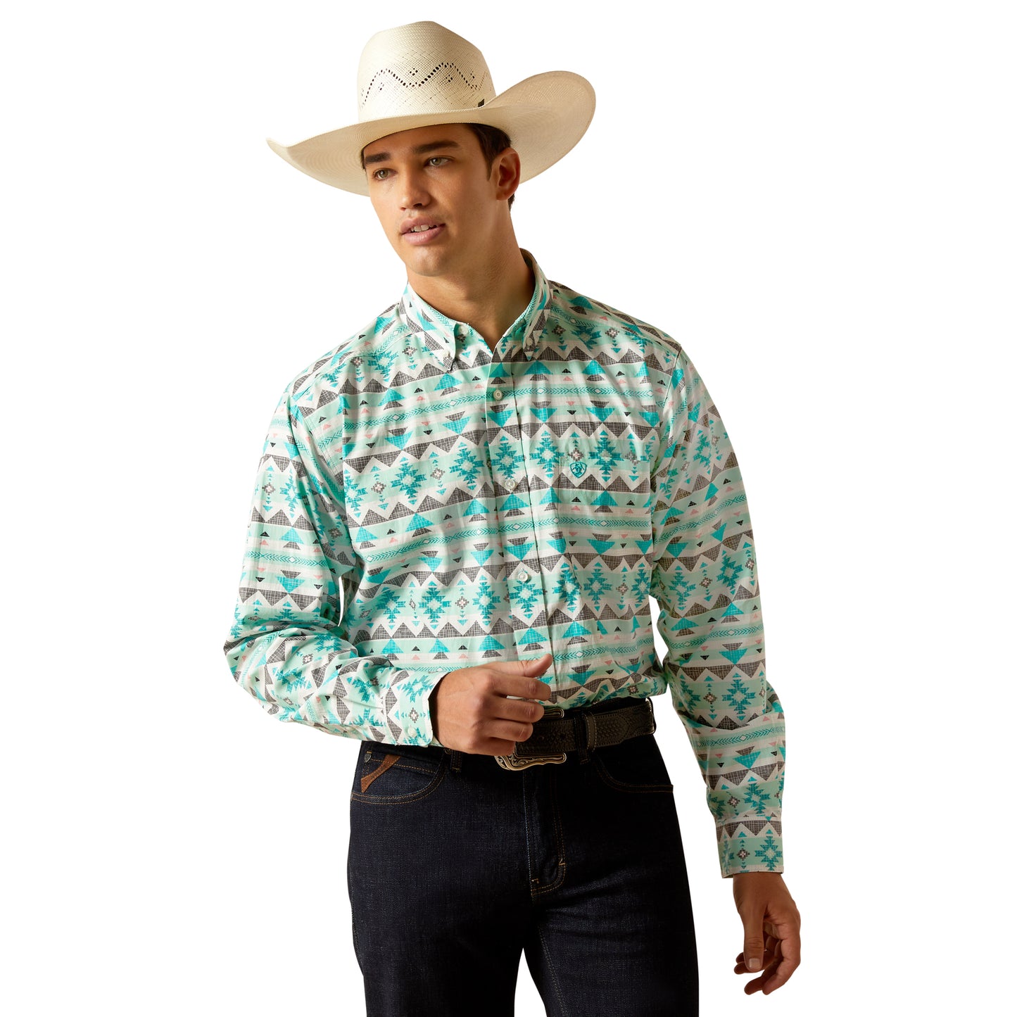 Ariat Men's Jacey Fitted Shirt Turquoise