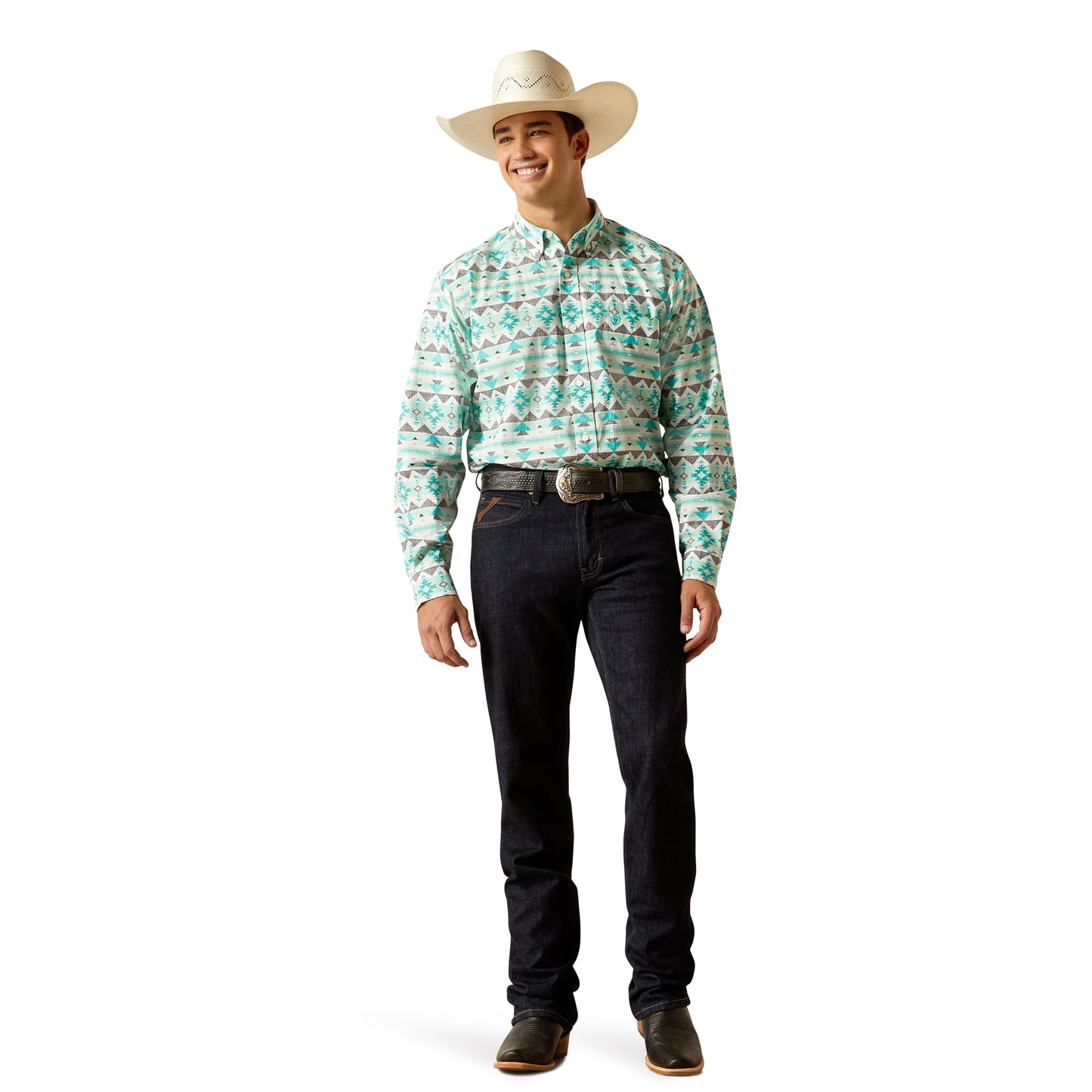 Ariat Men's Jacey Fitted Shirt Turquoise