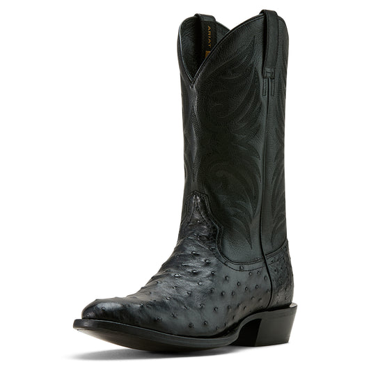 Ariat Men's Vesper Cowboy Boot Black Full Quill Ostrich|black