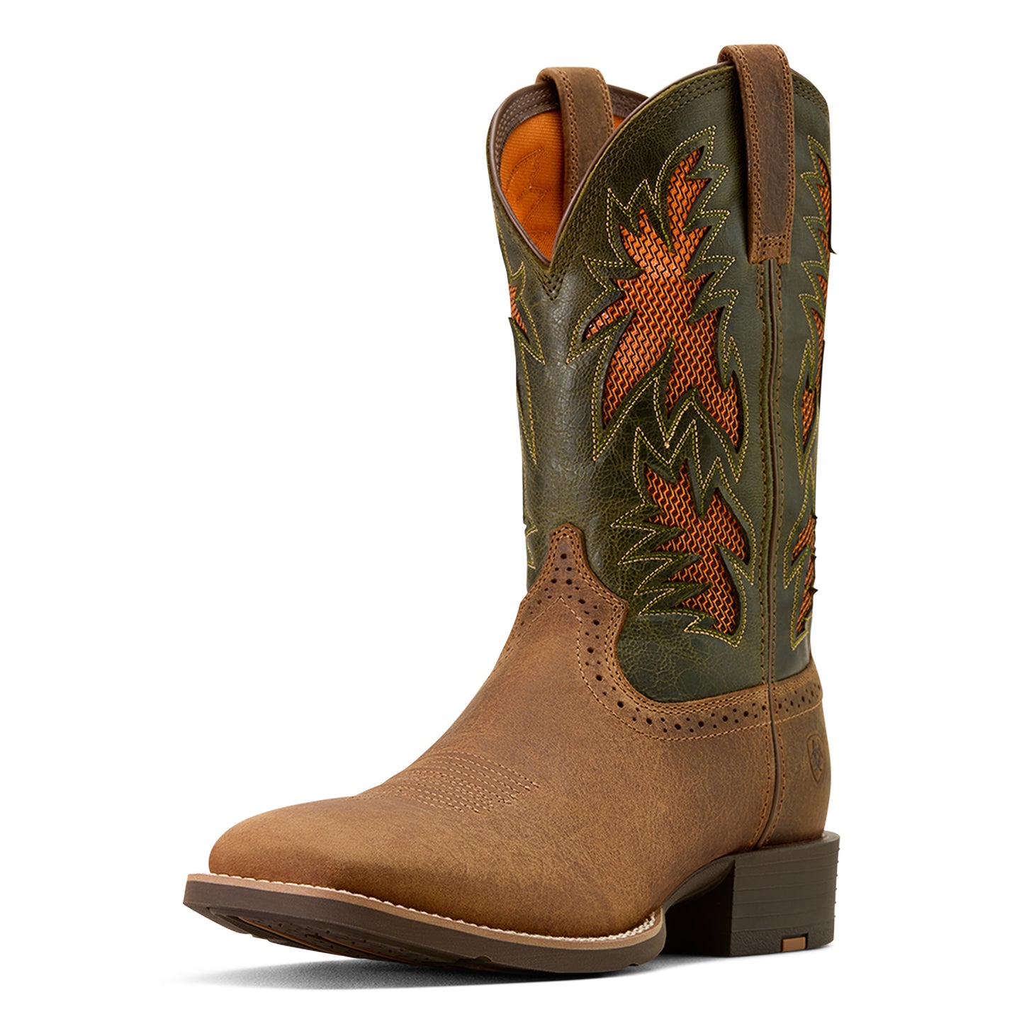 Ariat Men's Sport Cool VentTEK Wide Square Toe Cowboy Boot Buff Tan