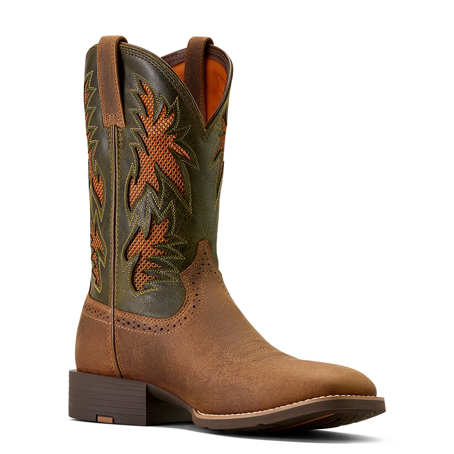 Ariat Men's Sport Cool VentTEK Wide Square Toe Cowboy Boot Buff Tan