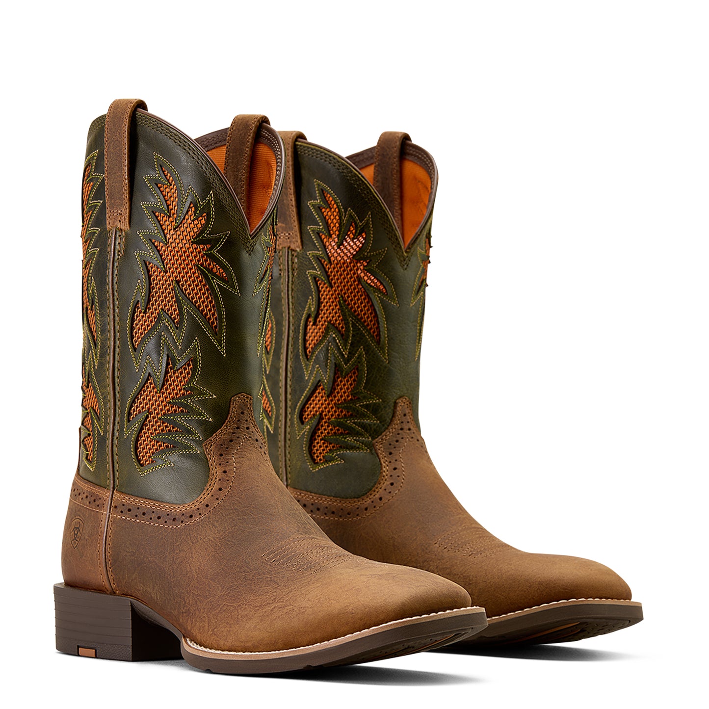 Ariat Men's Sport Cool VentTEK Wide Square Toe Cowboy Boot Buff Tan