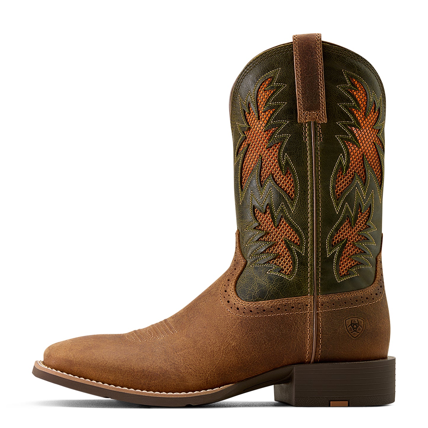Ariat Men's Sport Cool VentTEK Wide Square Toe Cowboy Boot Buff Tan