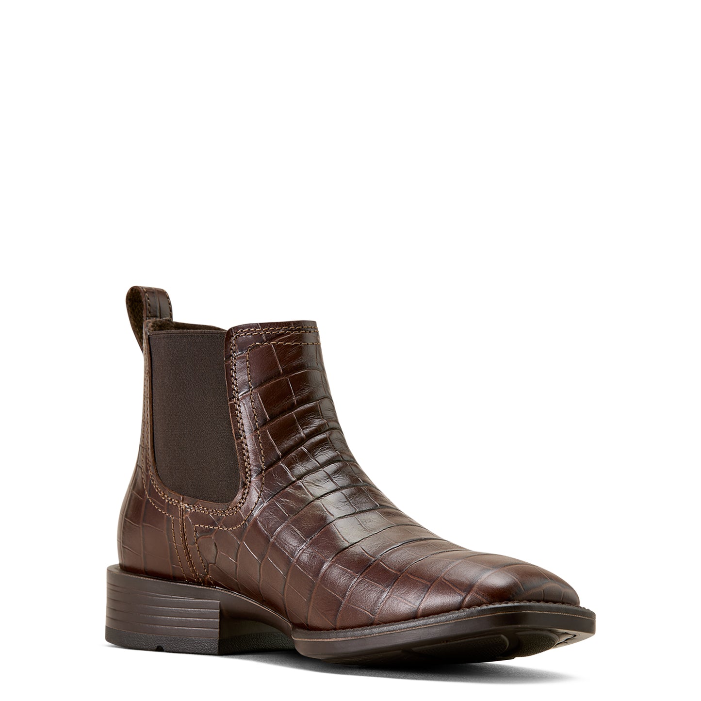Ariat Men's Booker Ultra Western Boot Chocolate Croc Print