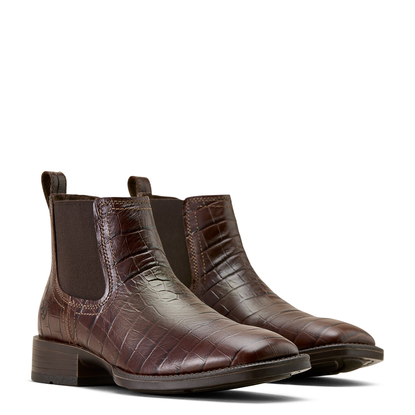 Ariat Men's Booker Ultra Western Boot Chocolate Croc Print