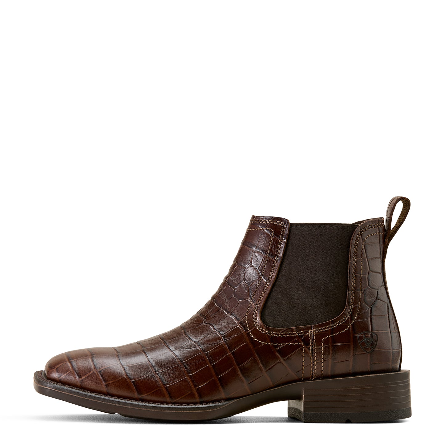Ariat Men's Booker Ultra Western Boot Chocolate Croc Print