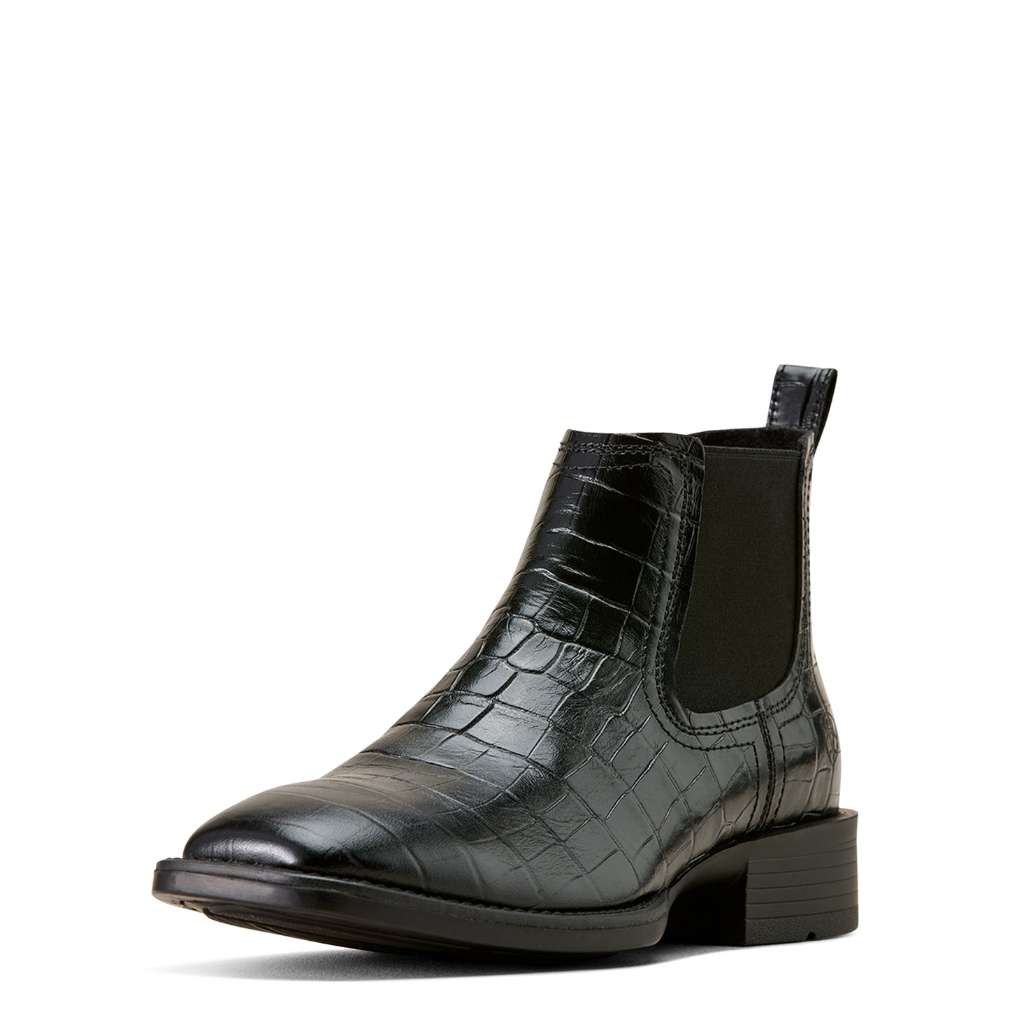 Ariat Men's Booker Chelsea Wide Square Toe Western Boot Black Croc Print