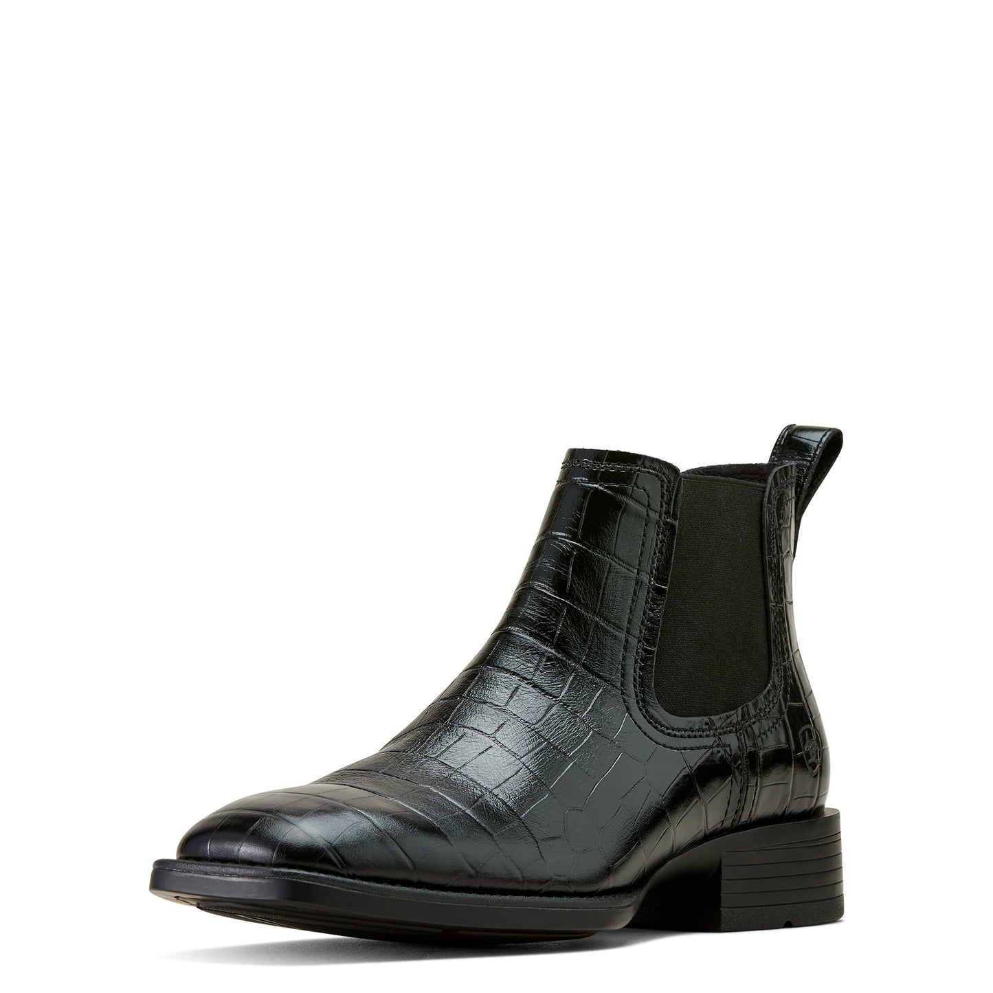 Ariat Men's Booker Chelsea Wide Square Toe Western Boot Black Croc Print