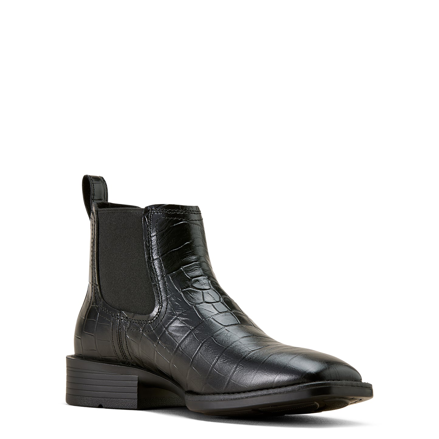 Ariat Men's Booker Chelsea Wide Square Toe Western Boot Black Croc Print